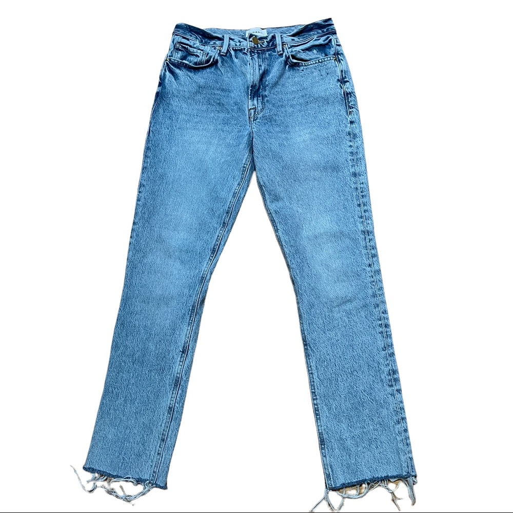 Frame Women's Le Piper Straight Leg Jeans Richlake Size 27 / 4 Light Wash MINT